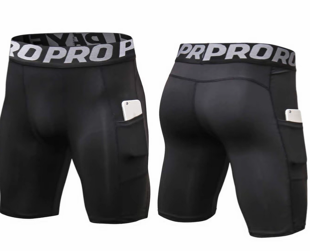 Men's Letter Tape Pocket Waist Compression Shapewear Shorts, High Stretch Polyester Compression Shaper, Breathable Comfortable Men's Shapewear for Daily Wear Underwear