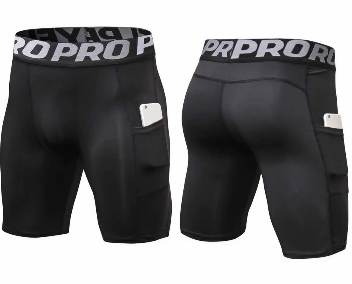 Men's Letter Tape Pocket Waist Compression Shapewear Shorts, High Stretch Polyester Compression Shaper, Breathable Comfortable Men's Shapewear for Daily Wear Underwear
