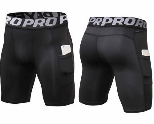 Men's Letter Tape Pocket Waist Compression Shapewear Shorts, High Stretch Polyester Compression Shaper, Breathable Comfortable Men's Shapewear for Daily Wear Underwear