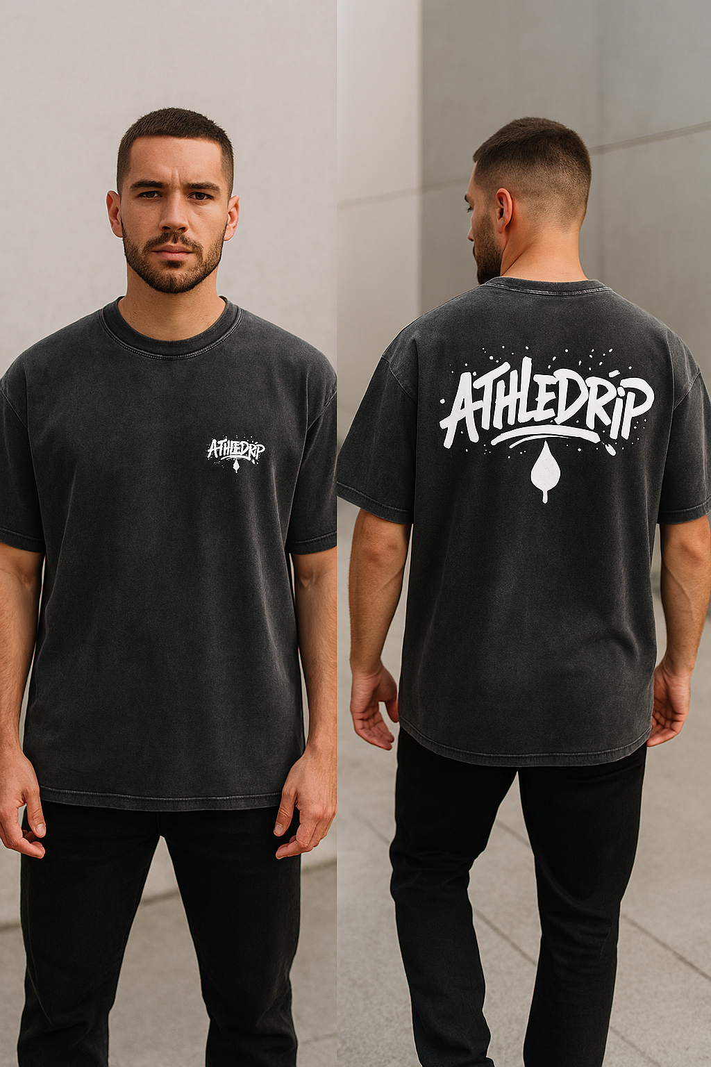 ATHLEDRIP Men's Casual Cotton T-Shirt - Breathable, Lightweight Short-Sleeve Top for Daily Wear Tshirt Streetwear